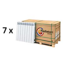 Pilnas aliuminio radiatorių komplektas „Helyos Evo H800“, 7 vnt. x 10 sekcijų