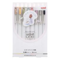 Mitsubishi Pencil Gelinis rašiklis Fika UMNS38FC8C, Uni-Ball One, 0,38 mm, Spalvotas, 8 spalvų rinkinys,
