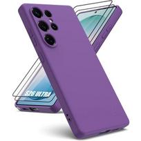 Silicone Case - BOOLING - for Samsung Galaxy S26 Ultra - Anti-Scratch Shockproof - 2 Screen Protectors - Dark Purple violetinė