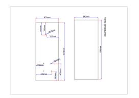Dušo kabinos galinis stiklas 615x1570 mm, veidrodinis