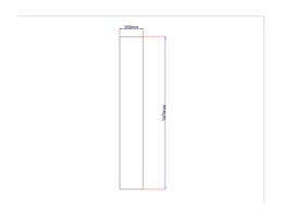 Dušo kabinos šoninis stiklas tiesus 260x1670 mm pilkas