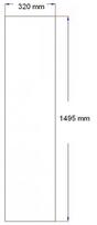 Dušo kabinos šoninis stiklas tiesus 320x1495 mm šinšil 8.10