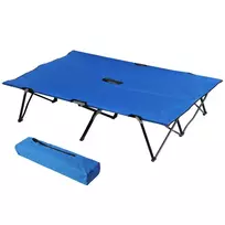 Sulankstoma turistinė lova 2 asmenims iki 136 kg, mėlyna 193x125x40cm