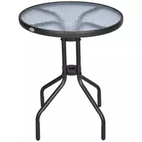 Apvalus lauko stalas, metalinis apsauginis stiklas Ø60x70cm