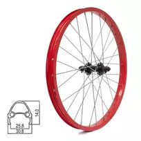 Galinis ratas 20" // V-Brake, 28H, užsukamam žvaigždžių blokui, viengubas, raudonas, aliuminis