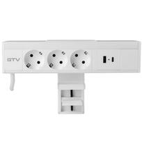 Rozečių blokas NICO, 3xschuko, USB A+C, 1,5m laidas, baltas