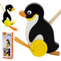 Viga Toys medinis stumiamas žaislas Pingvinas ant pagaliuko