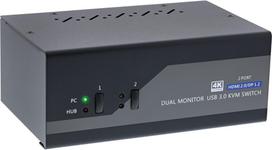 Przełącznik InLine InLine® Desktop KVM , 2-port, Dual , Displayport 1.2 + HDMI 2.0, 4K, USB 3.0, Audio | 62642I | 4043718284702