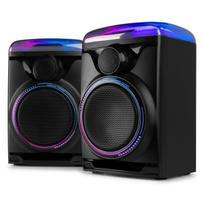 „Track 2.0“ stiprintuvo garsiakalbių komplektas su LED, juodas