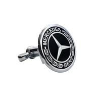 45mm Automobilio Priekinis Emblemos Ženklelis Modifikuotas Variklio Dangčio Chromuotas Dangtelis Mercedes Benz CLS SLK W203 W205 W204 C E Klasės W210 W211 W220 juoda