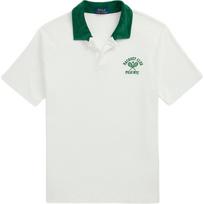 Polo Ralph Lauren Pattern Embroidered Terry Short Sleeve Polo Shirt Men tops White 710965417-001 L