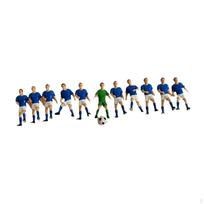 11 mini futbolo žaidėjų figūrėlių dioramoms ir rankdarbių projektams Yellow Player
