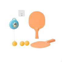 Hanging Table Tennis Trainer Ping Pong Balls Paddles Set 1 Button Rebound Interactive Toys Exerciser mėlyna
