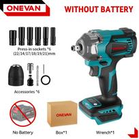 ONEVAN 1200 N.m bešepetėlinis elektrinis smūginis veržliasūkis 1/2'' belaidis 3 funkcijų elektrinis atsuktuvas gręžtuvas įrankis Makita 18V baterijai No Battery-12pcs Set