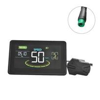 H6C Elektrinio dviračio LCD ekranas 24V-60V E-paspirtuko LCD skydelis Spalvotas ekranas su USB UART elektriniam dviračiui(5PIN) juoda