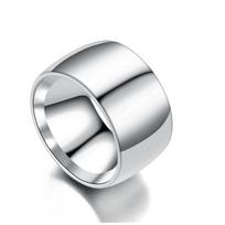 HNSP 12MM platus nerūdijančio plieno lygus žiedas vyrams Punk piršto aksesuarai vyriški 8 white