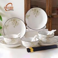 Haolaibao Elegantiškas magnolijos 16 dalių keramikos indų rinkinys