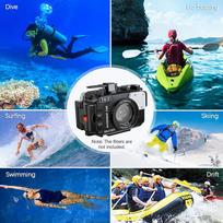 TG7 Camera Waterproof Case Housing Case for Action Camera Underwater 60m 195ft Diving Protective Case with 52mm balta