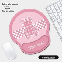 Ergonomic Silicone Wrist Rest Mouse Pad - Pink Letter Bear (2-Pack)