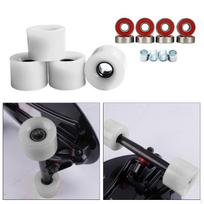 4 Pack Durable Roller Skate Wheels, with Bearings Installed Outdoor Wheels for Double White