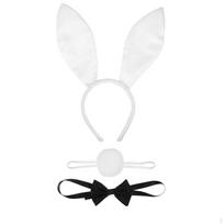 Bunny Costume Set Ear Headband Tail Girl Cosplay Dress up Animal Themed Parties for Kids Adult juoda
