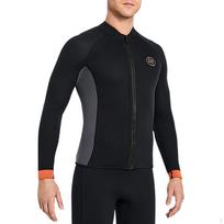 Soft Wetsuit Tops Front Zip Snorkeling Long Sleeve Unisex Swimsuit Scuba Diving Surfing Swimming 3mm S Men