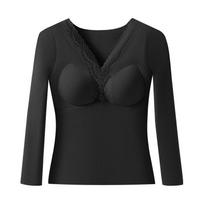 Women's Cashmere Silk Warm Fleece Lined Underwear with Chest Pad - Body Shaping & Comfortable 2XL [Recommended 140-165 pounds] juoda
