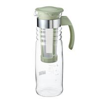 HARIO Cold Brew Tea Pot with Basket 1200ml Smoky Boiler and Dishwasher Made in Mesh, Capacity, Green, Heat-Resistant Glass, Safe, Japan, HCC-12-SG