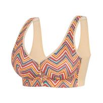 Women Plus Size Front Button Bra Push Up Breathable Sexy U-Back Brassiere Bohemian Multi-Hook Back Closure Bralette L-6XL L