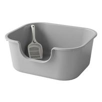JINGRUIXIANG Large Anti-Tracking Semi-Enclosed Cat Litter Box with Scoop