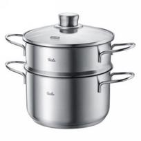 Fissler Japoniško stiliaus 18 cm nerūdijančio plieno sriubos puodas su garintuvu