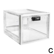 Refrigerator Food Transparent Storage Box With Combination Lock Medicine Box Compact Sanitary Mobile Phone Tablet Password Box skaidri