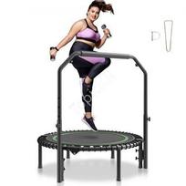 Mini fitneso trampolinas su rankena – 1027 mm, 150 kg talpa, sulankstomas dizainas