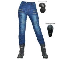 Motociklininko džinsai, moteriškos elastinės motociklininko kelnės, retro personalizuotos laisvalaikio apsauginės kelnės XXS