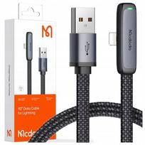 MCDODO KAMPINIS USB LIGHTNING PLOKŠČIAS 36W KABELIS IPHONE 12 13 14 JUODAS 2M