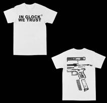In Glock We Trust Graphic Tee T-Shirts Summer Men's Women Leisure Cotton Tees Shirt O Neck Short Sleeve Tops Loose Casual Trendy S