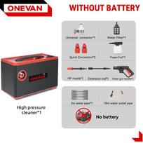 ONEVAN 220Bar Elektrinis aukšto slėgio ploviklis 2in1 Belaidis automobilio ploviklis Purškimo pistoletas Sodo valymo įrankis Skirtas Makita 18V baterijos kaišteliui Without Battery