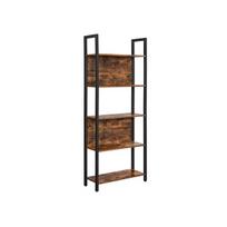 Knygų lentyna, VASAGLE LLS025B01, 62x24x165 cm, Ruda-Juoda