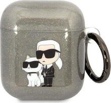 Karl Lagerfeld KLA2HNKCTGK Airpods 1/2 dangtelis juoda/juoda Gliter Karl&Choupette