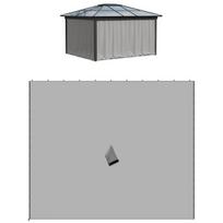 4 šoniniai skydai 3x3 m pavėsinei, Šoninės sienelės sodo pavėsinei - šviesiai pilka 302 x 205 cm, Šviesiai pilka