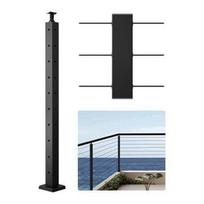 Profesionalus nerūdijančio plieno trosų turėklų stulpas 914 x 50,8 x 50,8 mm