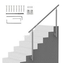 Nerūdijančio plieno laiptų ir balkono turėklai, 150 cm ilgis, iki 3 pakopų