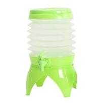 Easy to Storage Foldable Camping Outdoor Folding Water Container with Handle Design Water Container Lemonade Dispenser žalia