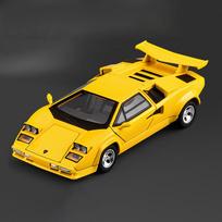 1:32 Lamborghini Countach LP500S Metalinis modelis Die Cast Žaisliniai automobiliai Vaikams Namų dekoracijos Ornamentai Kalėdinės kolekcijos geltona