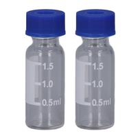 100 vnt. 2 ml mėginėlių buteliukai Skaidraus stiklo su užsukamu dangteliu, su rašymo zona ir skale, laboratorijoms, grožio produktams