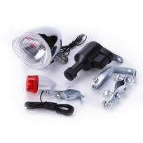 12V 6W trinties generatoriaus dinamo žibintų ir galinio žibinto komplektas motorizuotam dviračiui, saugumo, nereikia baterijų, priekinių ir galinių žibintų rinkinys balta