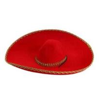 Festival Supplies Ethnic Style Sombrero Hat Rolled up Brim Large Sun Hat Mexico Hat Breathable Adult Mexican Caps Men and Women raudona
