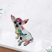 Chihuahua Dog Statue for Stylish Home Decor Alphabet Graffiti