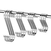 Nerūdijančio plieno plokšti S formos kabliukai, 10 vnt. pakuotė 7cm - 10 pieces