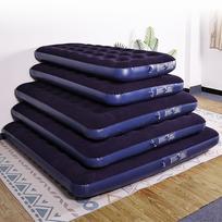 Thick Outdoor Inflatable Bed - Single/Double Flocked Camping Air Mattress 186x76x22 Single blue